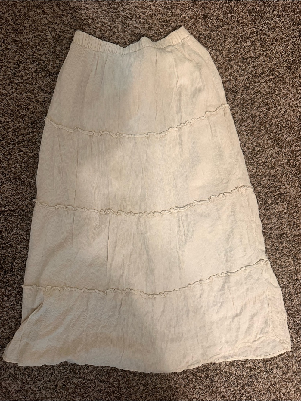 Hollister Cream Tiered Maxi Skirt